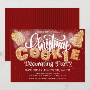 Weihnachtskeks Dekorieren Party Elegant Einladung