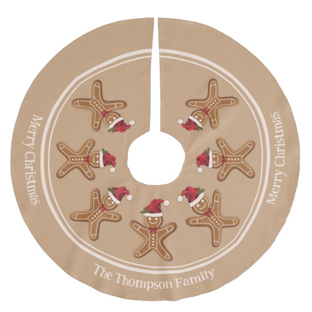 Weihnachtskeks mit Text Polyester Weihnachtsbaumdecke (Vorderseite)