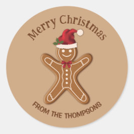 Weihnachtskeks mit Text Runder Aufkleber