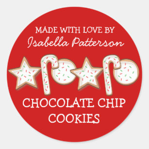 Weihnachtskekse aus dem Küchensticker Rot Runder Aufkleber