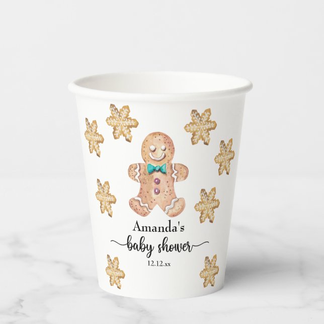 Weihnachtskekse Babydusche Pappbecher (Vorderseite)