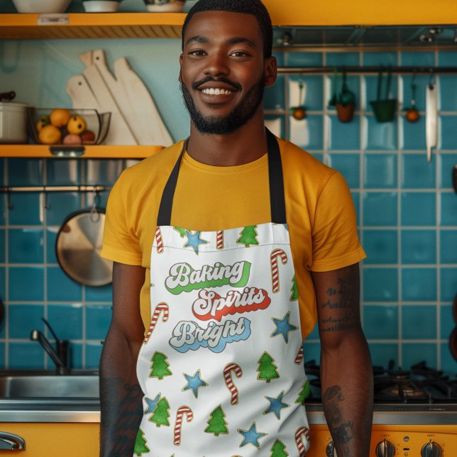 Weihnachtskekse Backbrille Schürze (Baking Spirits Bright Cute Christmas Cookies Apron.)
