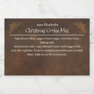 Weihnachtskekse Backen Mix Personalisiert Lebensmitteletikett