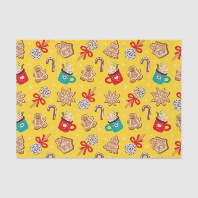 Weihnachtskekse, Bonbons und Tasse Seidenpapier (Vorderseite)