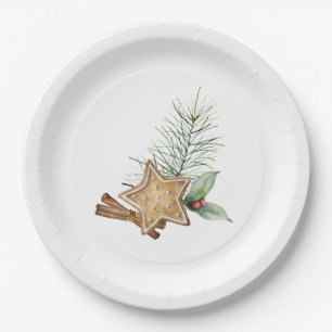 Weihnachtskekse Cinnamon Pine Holly Pappteller