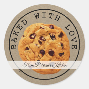 Weihnachtskekse, die mit Liebe gebacken werden Runder Aufkleber