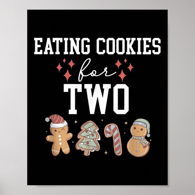 Weihnachtskekse essen für zwei Schwangerschaftsber Poster (Vorne)