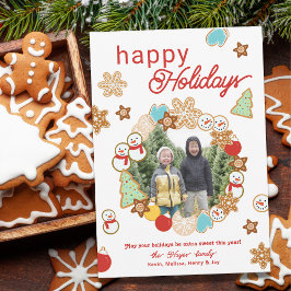 Weihnachtskekse Foto Wreath Happy Holidays Feiertagskarte