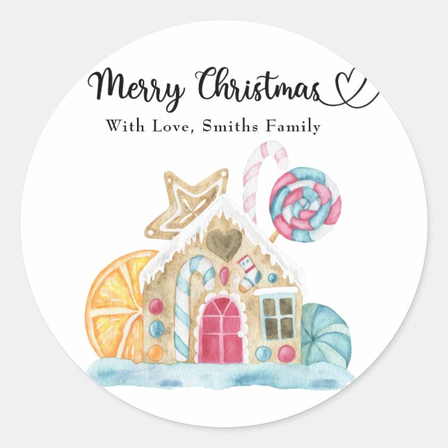 Weihnachtskekse - Frohe Weihnachten Runder Aufkleber (Vorderseite)