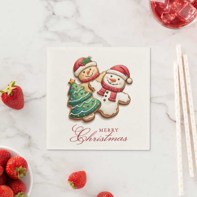 Weihnachtskekse Frohe Weihnachten Serviette (Beispiel)