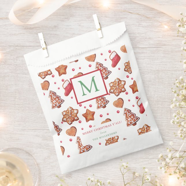 Weihnachtskekse Frohe Weihnachtsmonogramm Geschenktütchen (Ausgeschnitten)