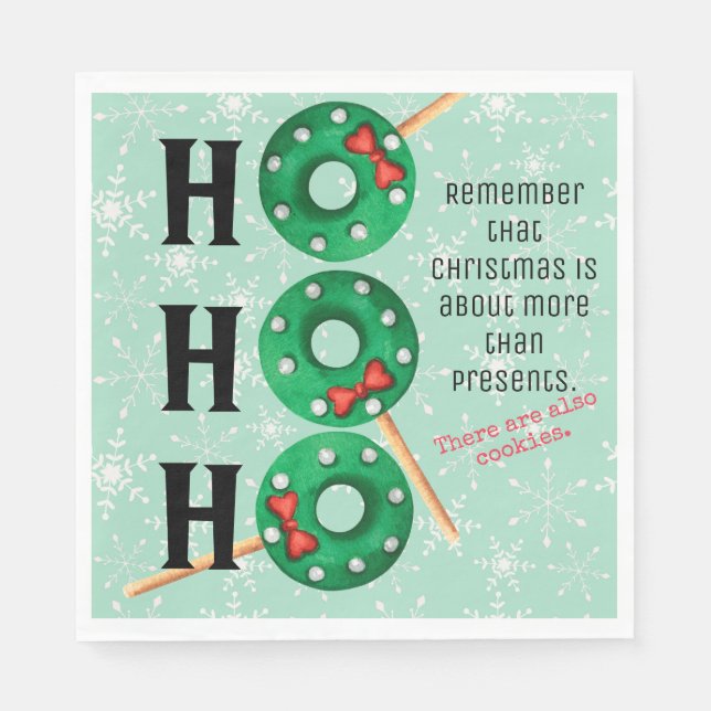 Weihnachtskekse Funny Ho Ho Holiday Serviette (Vorderseite)