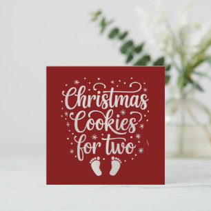 Weihnachtskekse für zwei Schwangerschaft Xmas Feiertagskarte