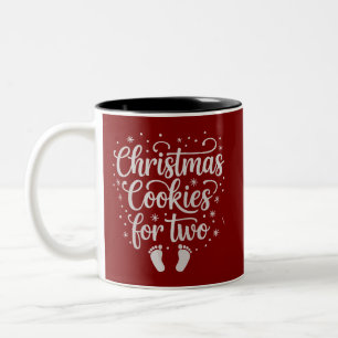 Weihnachtskekse für zwei Schwangerschaft Xmas Zweifarbige Tasse