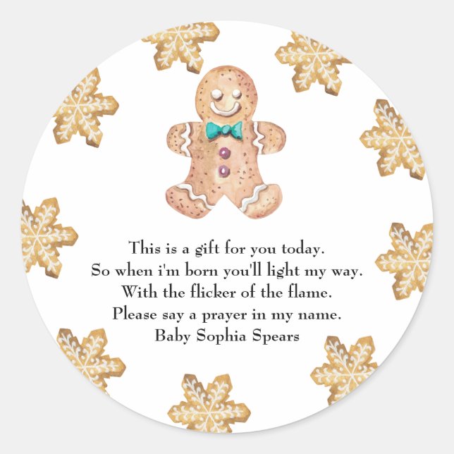 Weihnachtskekse - Gebetsküchen-Etikett Runder Aufkleber (Vorderseite)