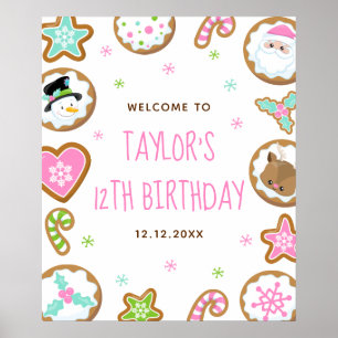 Weihnachtskekse Geburtstag Pink Grün Willkommenssc Poster
