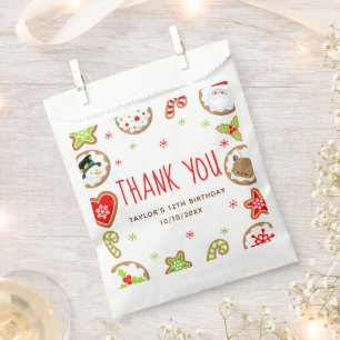 Weihnachtskekse Geburtstagsfeier Rot Danke Geschenktütchen