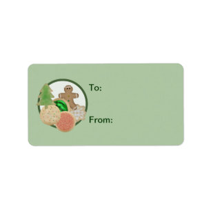 Weihnachtskekse - Geschenketikett Adressaufkleber