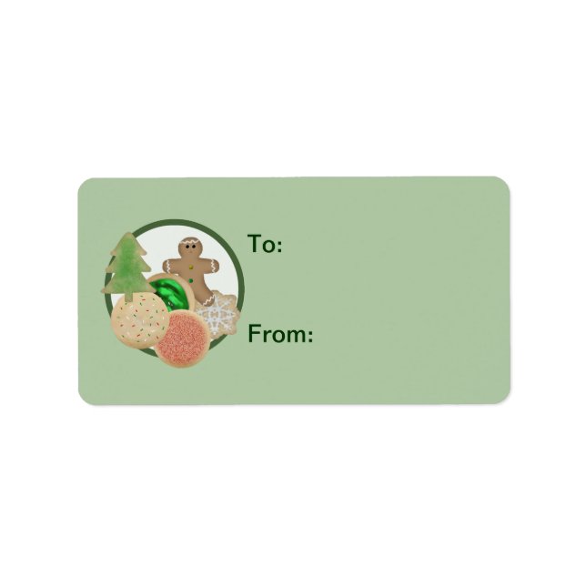 Weihnachtskekse - Geschenketikett Adressaufkleber (Vorne)