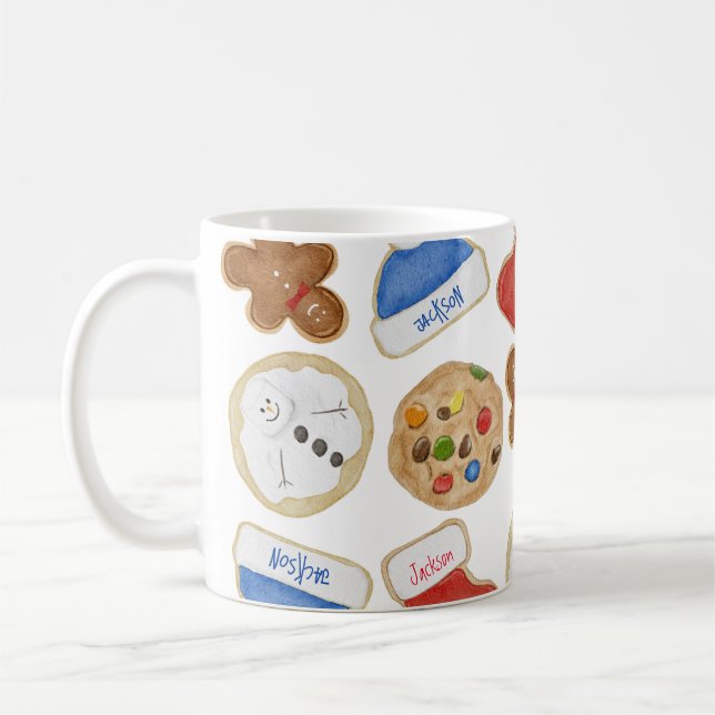 Weihnachtskekse Gingerbread Mann Individuelle Name Kaffeetasse (Links)