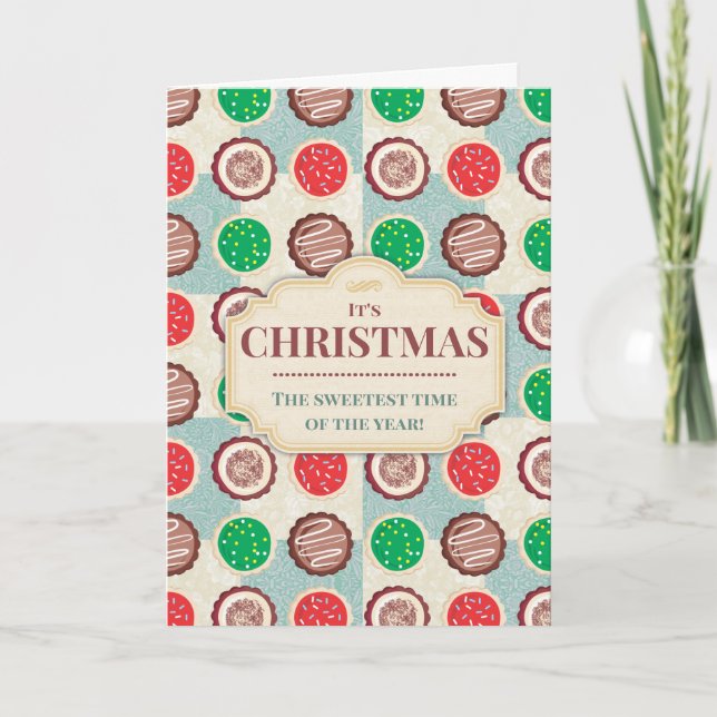 Weihnachtskekse "hausgemacht" backen feiertagskarte (Vorderseite)