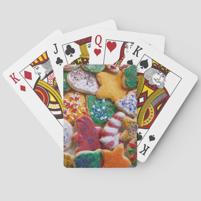 Weihnachtskekse ich farbenfrohe Weihnachtsgebäck Spielkarten (Rückseite)