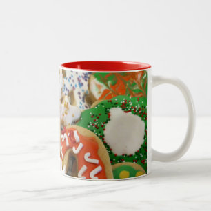 Weihnachtskekse II Farbige Festtagsbackwaren Zweifarbige Tasse