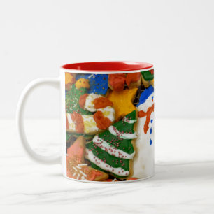 Weihnachtskekse III Farbige Festtagsbackwaren Zweifarbige Tasse