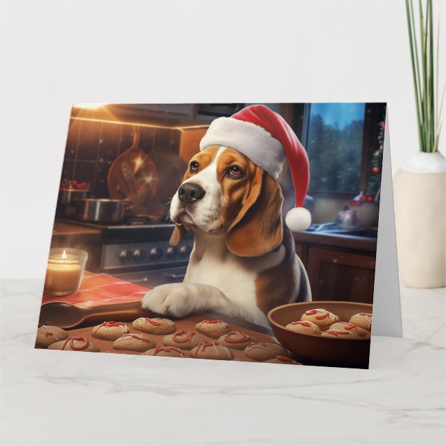 Weihnachtskekse im Beagle Feiertag Karte (Vorderseite)