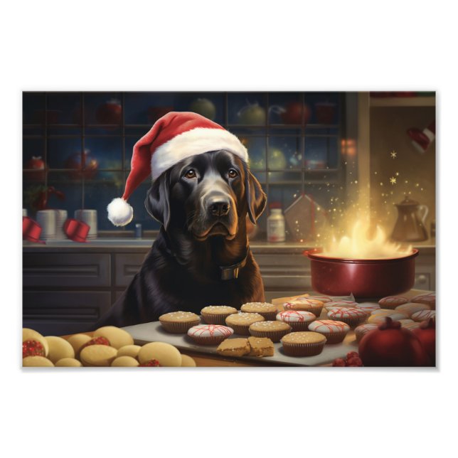 Weihnachtskekse im Black Lab Feiertag Fotodruck (Vorne)