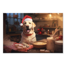 Weihnachtskekse im gelbe Labrador Feiertag Fotodruck