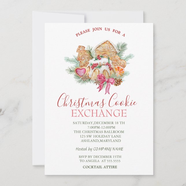 Weihnachtskekse im Wasser Sterne Grün Weihnachten Einladung (Vorderseite)