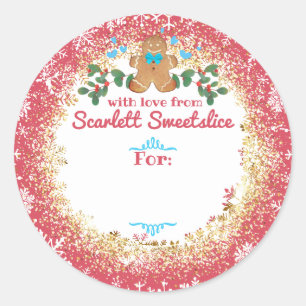 Weihnachtskekse Lebkuchen Mann Backbäckerei Runder Aufkleber