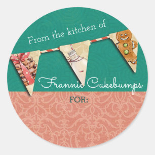 Weihnachtskekse Milch aus der Küche des Aufklebers Runder Aufkleber