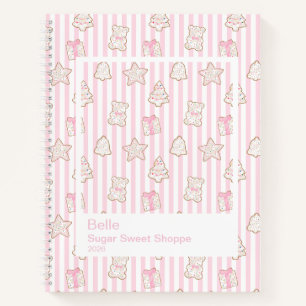 Weihnachtskekse mit Zuckerguss Große transparente Notizbuch