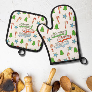 Weihnachtskekse Ofenhandschuh & Topflappen-Set