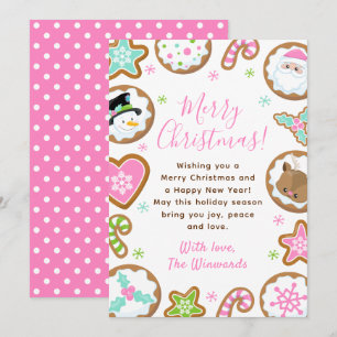 Weihnachtskekse Pink und Grün Frohe Weihnachten