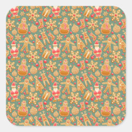 Weihnachtskekse Quadratischer Aufkleber