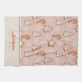Weihnachtskekse Rosa Monogramm Geschirrtuch
