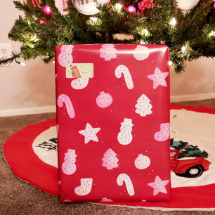 Weihnachtskekse Rot Geschenkpapier