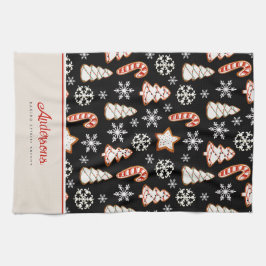 Weihnachtskekse Schneeflocken Monogramm Geschirrtuch