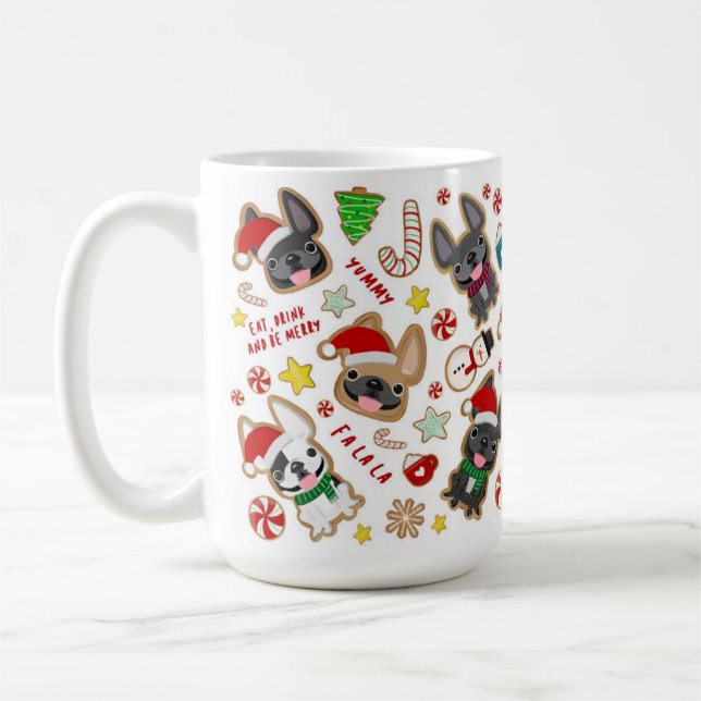 Weihnachtskekse Tasse der französischen Bulldog-Li (Links)