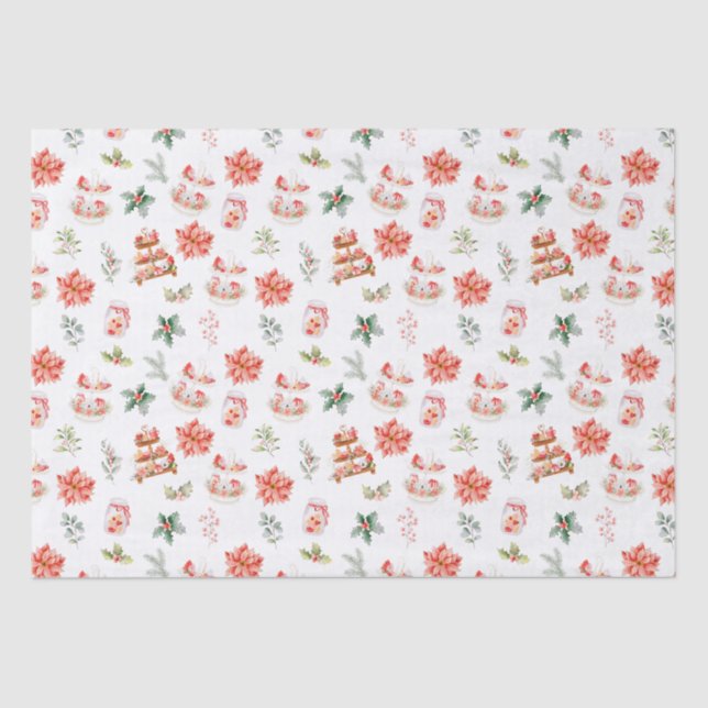 Weihnachtskekse und Blattrot Seidenpapier (Vorderseite)