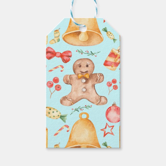 Weihnachtskekse und Bonbons Geschenkanhänger (Vorderseite)