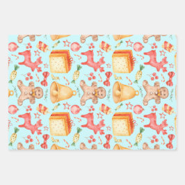 Weihnachtskekse und Bonbons Geschenkpapier Set