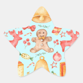 Weihnachtskekse und Bonbons Stern-Aufkleber