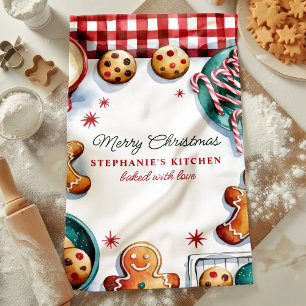 Weihnachtskekse und Candy Canes Personalisiert Geschirrtuch
