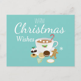 Weihnachtskekse und heißer Schokoladenurlaub Postkarte