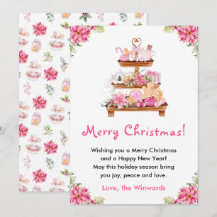 Weihnachtskekse und Kakao Rosa Frohe Weihnachten