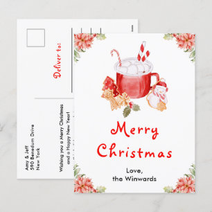 Weihnachtskekse und Kakao Roter Frohe Weihnachten